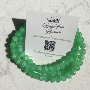 Fern Green Marble Style Beads